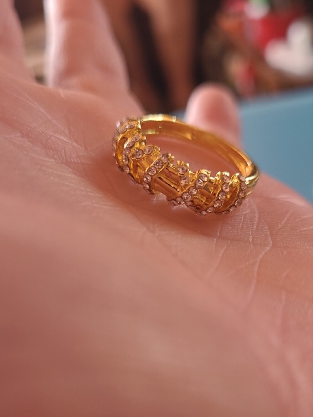 Gold Floral Cluster Ring - Yellow Gold Tone
